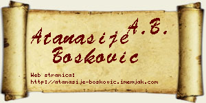 Atanasije Bošković vizit kartica